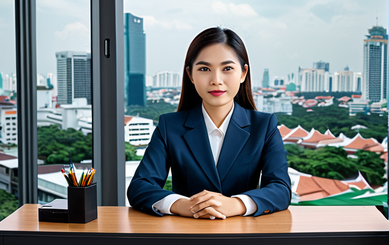 괴짜 경제학의 비판적 시각과 반론 - A fully clothed Thai businesswoman in a modest, professional skirt suit, sitting at a modern desk in...