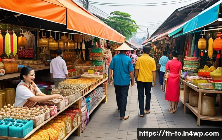 괴짜 경제학의 소비자 행동 분석을 통한 기업 전략 - A modern Thai marketplace scene with diverse consumers shopping for products; customers showing emot...